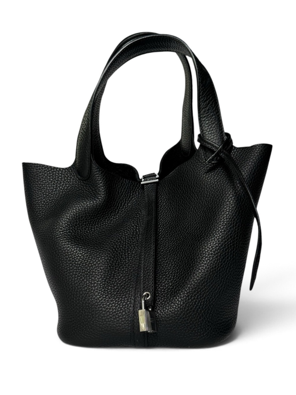 Hermès Picotin Lock 22 MM Black Leather Tote Bag Made in France